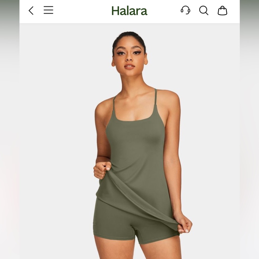 Halara Everyday Cloudful Backless 2-in-1 Flare Workout Dress.  NWT. Size small.